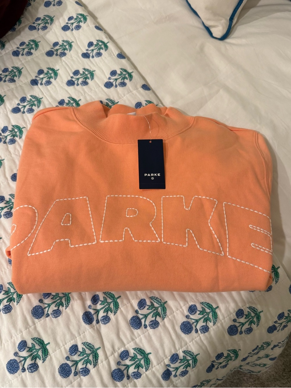 NWT PARKE x Target XXS/XS Orange Logo Crewneck Sweatshirt